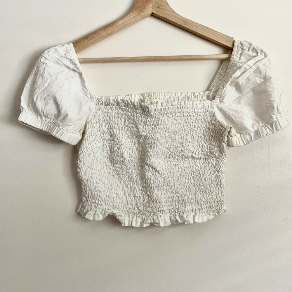 White Puff Sleeve Top